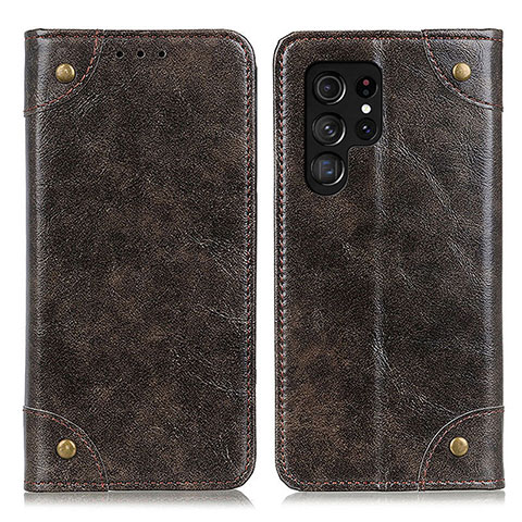 Coque Portefeuille Livre Cuir Etui Clapet M04L pour Samsung Galaxy S21 Ultra 5G Bronze