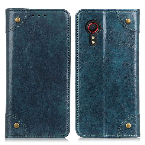 Coque Portefeuille Livre Cuir Etui Clapet M04L pour Samsung Galaxy XCover 5 SM-G525F Bleu