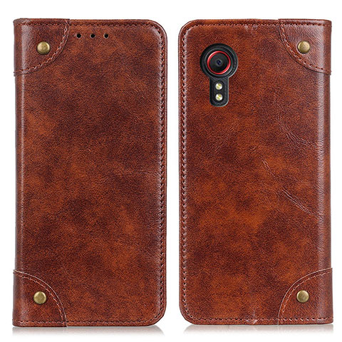 Coque Portefeuille Livre Cuir Etui Clapet M04L pour Samsung Galaxy XCover 5 SM-G525F Marron