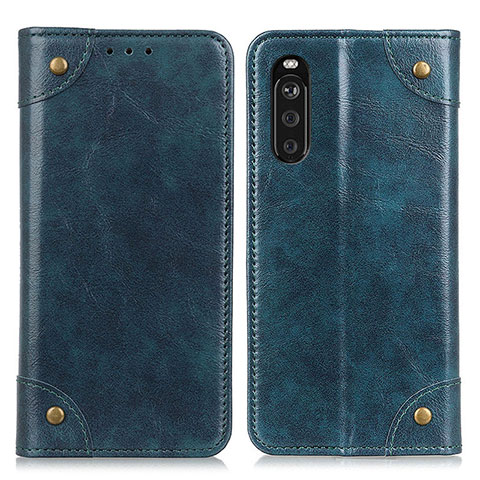 Coque Portefeuille Livre Cuir Etui Clapet M04L pour Sony Xperia 10 III SO-52B Bleu