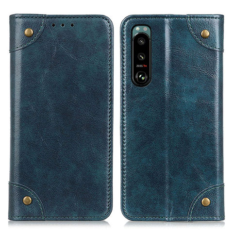 Coque Portefeuille Livre Cuir Etui Clapet M04L pour Sony Xperia 5 III SO-53B Bleu