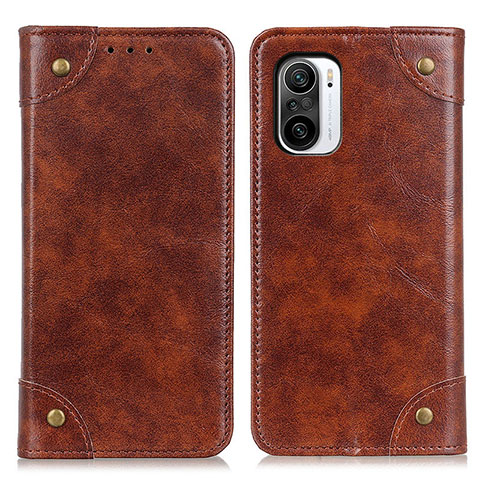 Coque Portefeuille Livre Cuir Etui Clapet M04L pour Xiaomi Redmi K40 5G Marron