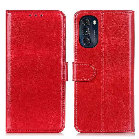 Coque Portefeuille Livre Cuir Etui Clapet M05L pour Motorola Moto G 5G (2022) Rouge