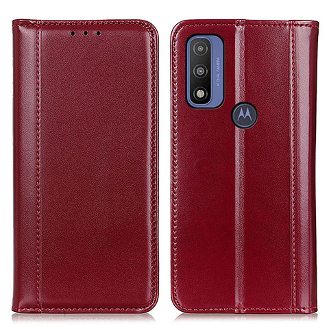 Coque Portefeuille Livre Cuir Etui Clapet M05L pour Motorola Moto G Pure Rouge