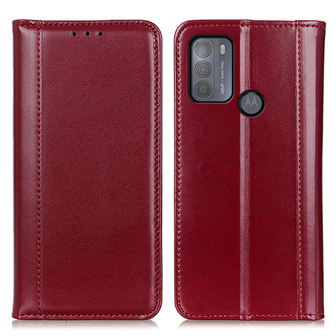 Coque Portefeuille Livre Cuir Etui Clapet M05L pour Motorola Moto G50 Rouge