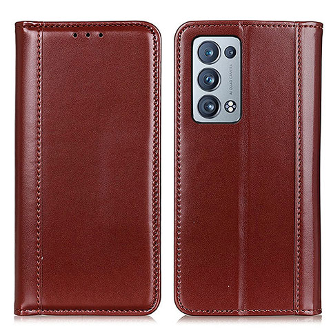 Coque Portefeuille Livre Cuir Etui Clapet M05L pour Oppo Reno6 Pro+ Plus 5G Marron