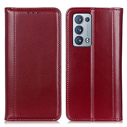 Coque Portefeuille Livre Cuir Etui Clapet M05L pour Oppo Reno6 Pro+ Plus 5G Rouge