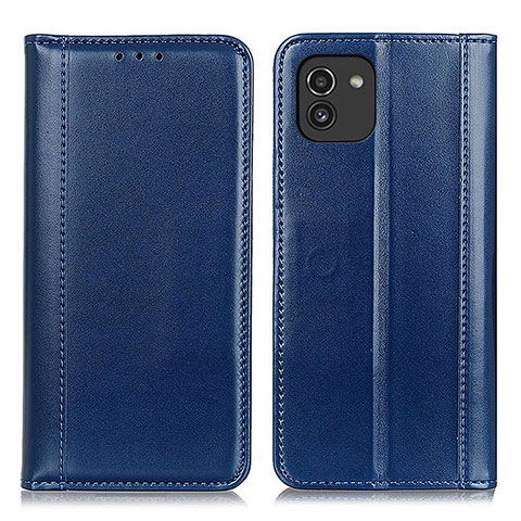 Coque Portefeuille Livre Cuir Etui Clapet M05L pour Samsung Galaxy A03 Bleu