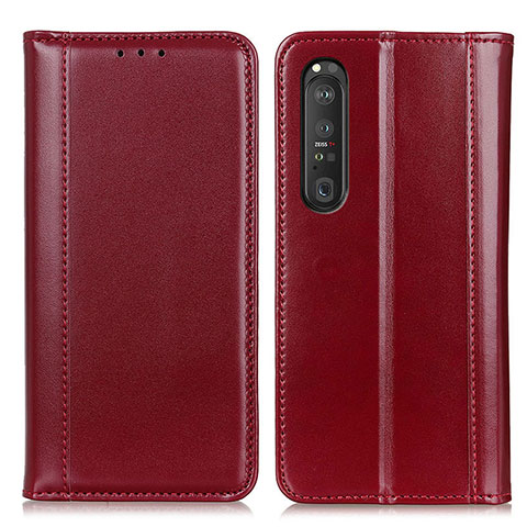 Coque Portefeuille Livre Cuir Etui Clapet M05L pour Sony Xperia 1 III Rouge