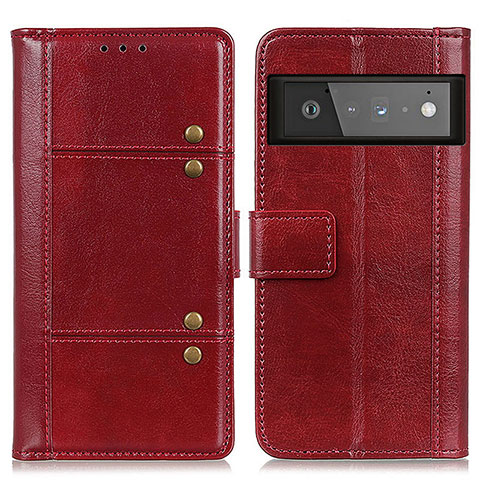 Coque Portefeuille Livre Cuir Etui Clapet M06L pour Google Pixel 6 Pro 5G Rouge