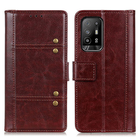 Coque Portefeuille Livre Cuir Etui Clapet M06L pour Oppo F19 Pro+ Plus 5G Marron