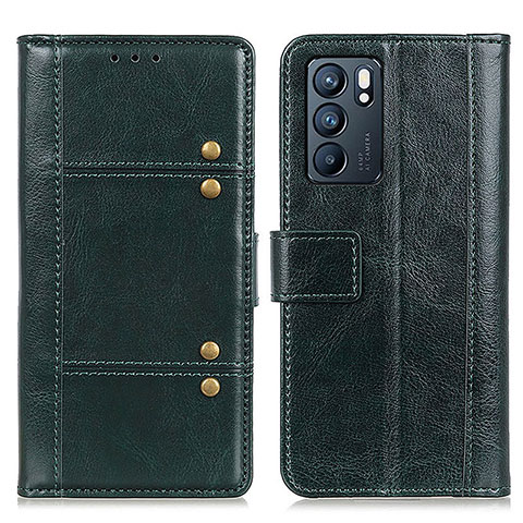 Coque Portefeuille Livre Cuir Etui Clapet M06L pour Oppo Reno6 5G Vert