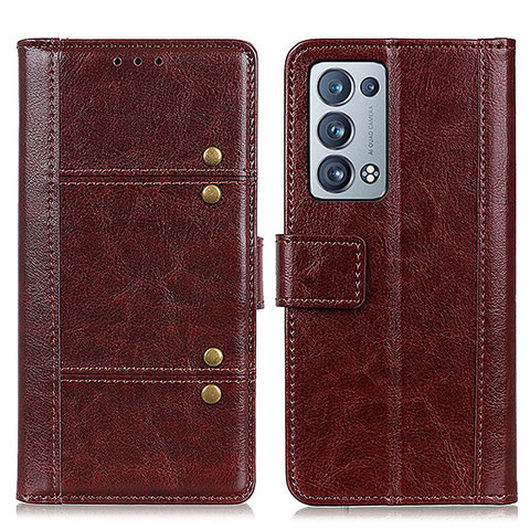 Coque Portefeuille Livre Cuir Etui Clapet M06L pour Oppo Reno6 Pro+ Plus 5G Marron