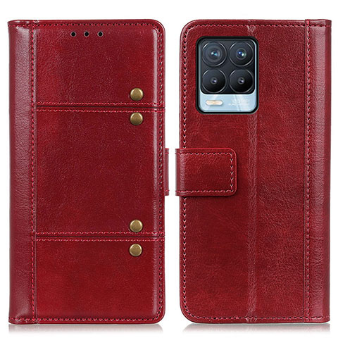 Coque Portefeuille Livre Cuir Etui Clapet M06L pour Realme 8 4G Rouge