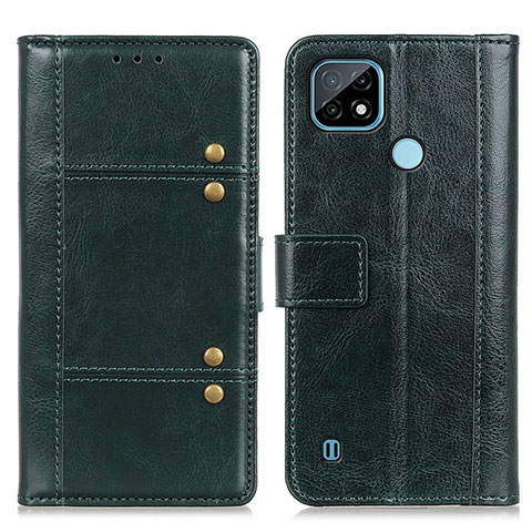 Coque Portefeuille Livre Cuir Etui Clapet M06L pour Realme C21 Vert