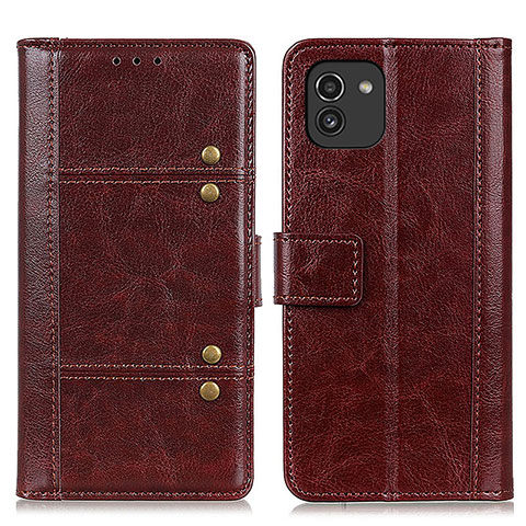 Coque Portefeuille Livre Cuir Etui Clapet M06L pour Samsung Galaxy A03 Marron