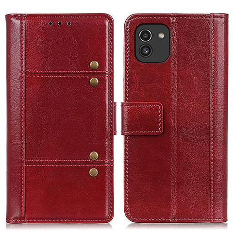 Coque Portefeuille Livre Cuir Etui Clapet M06L pour Samsung Galaxy A03 Rouge