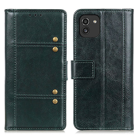 Coque Portefeuille Livre Cuir Etui Clapet M06L pour Samsung Galaxy A03 Vert