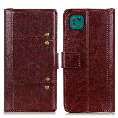 Coque Portefeuille Livre Cuir Etui Clapet M06L pour Samsung Galaxy F42 5G Marron