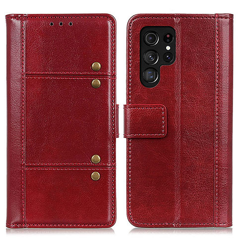 Coque Portefeuille Livre Cuir Etui Clapet M06L pour Samsung Galaxy S23 Ultra 5G Rouge