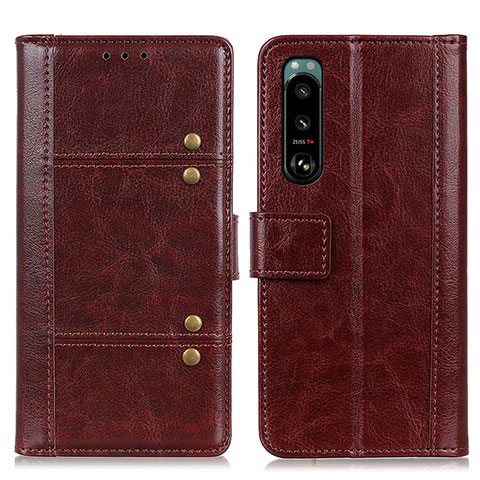 Coque Portefeuille Livre Cuir Etui Clapet M06L pour Sony Xperia 5 III SO-53B Marron