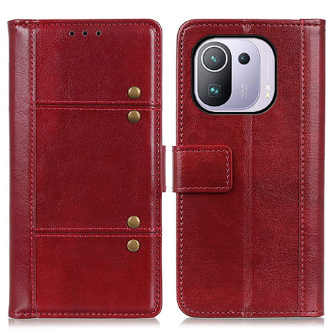 Coque Portefeuille Livre Cuir Etui Clapet M06L pour Xiaomi Mi 11 Pro 5G Rouge