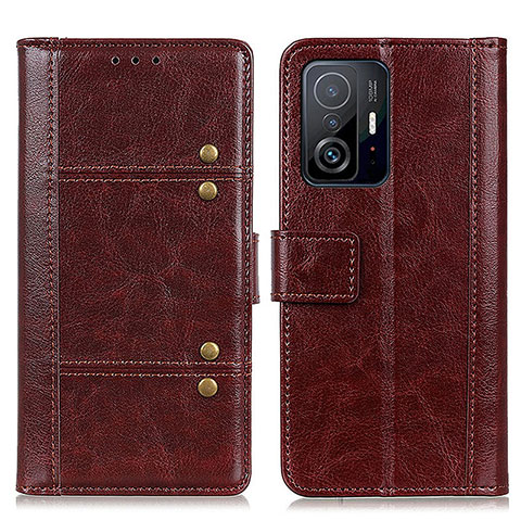 Coque Portefeuille Livre Cuir Etui Clapet M06L pour Xiaomi Mi 11T Pro 5G Marron