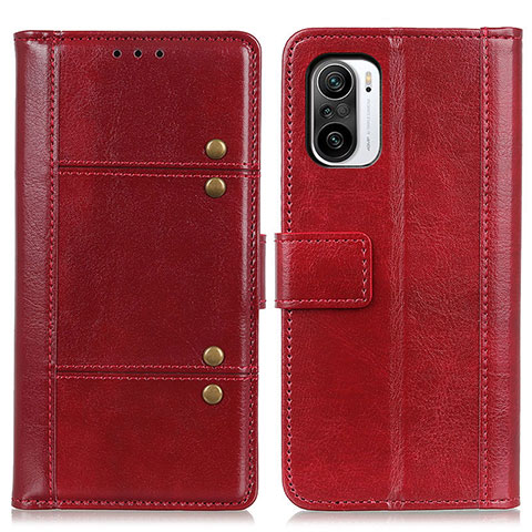 Coque Portefeuille Livre Cuir Etui Clapet M06L pour Xiaomi Poco F3 5G Rouge