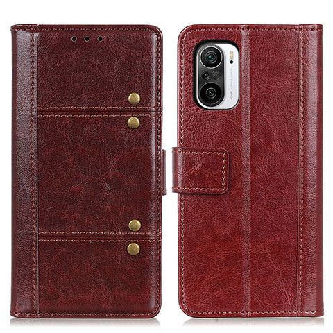 Coque Portefeuille Livre Cuir Etui Clapet M06L pour Xiaomi Redmi K40 Pro 5G Marron