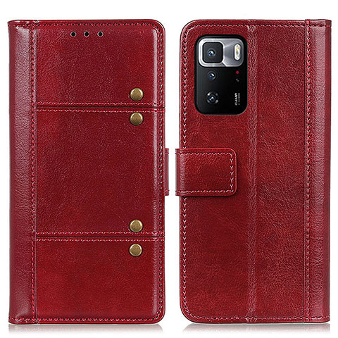 Coque Portefeuille Livre Cuir Etui Clapet M06L pour Xiaomi Redmi Note 10 Pro 5G Rouge