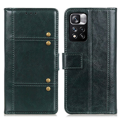 Coque Portefeuille Livre Cuir Etui Clapet M06L pour Xiaomi Redmi Note 11 Pro+ Plus 5G Vert