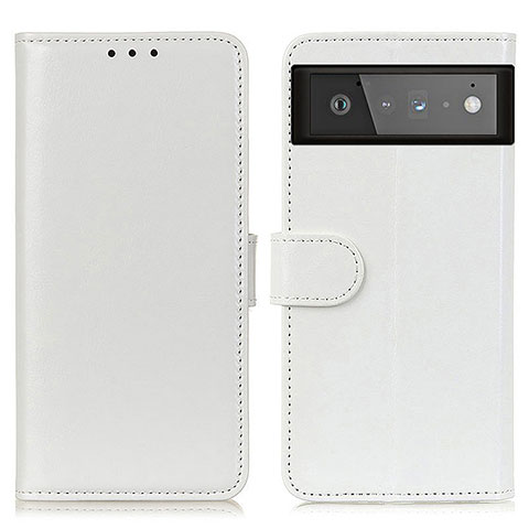 Coque Portefeuille Livre Cuir Etui Clapet M07L pour Google Pixel 6 5G Blanc