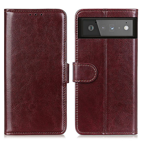 Coque Portefeuille Livre Cuir Etui Clapet M07L pour Google Pixel 6 5G Marron