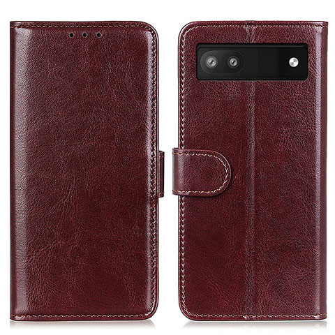 Coque Portefeuille Livre Cuir Etui Clapet M07L pour Google Pixel 6a 5G Marron