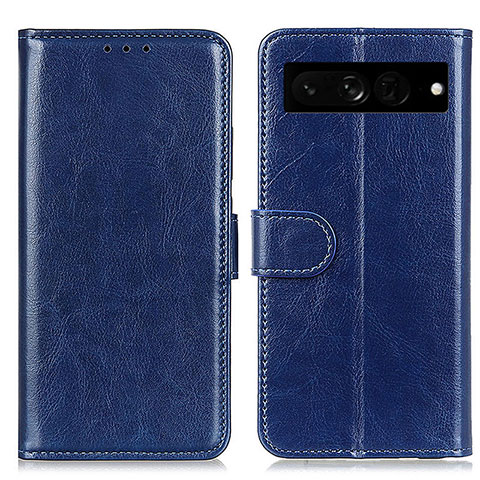 Coque Portefeuille Livre Cuir Etui Clapet M07L pour Google Pixel 7 Pro 5G Bleu