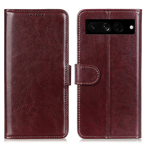 Coque Portefeuille Livre Cuir Etui Clapet M07L pour Google Pixel 7 Pro 5G Marron