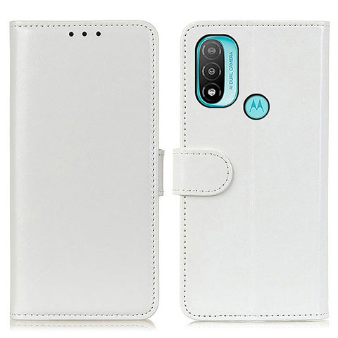 Coque Portefeuille Livre Cuir Etui Clapet M07L pour Motorola Moto E30 Blanc