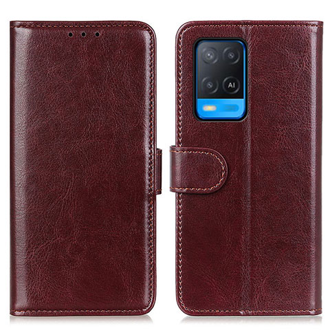 Coque Portefeuille Livre Cuir Etui Clapet M07L pour Oppo A54 4G Marron