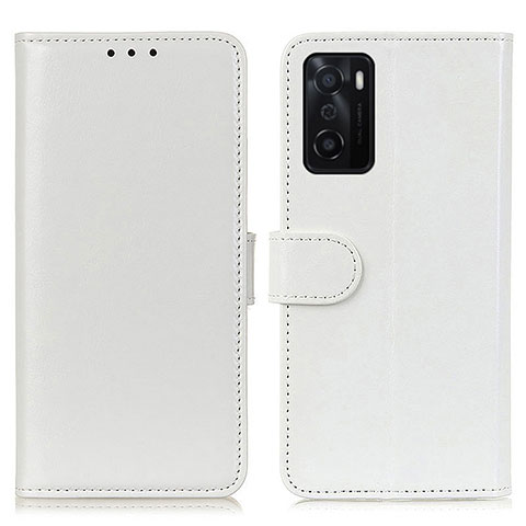 Coque Portefeuille Livre Cuir Etui Clapet M07L pour Oppo A55S 5G Blanc