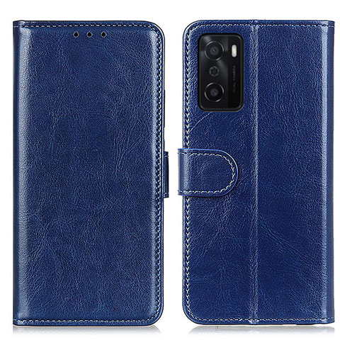 Coque Portefeuille Livre Cuir Etui Clapet M07L pour Oppo A55S 5G Bleu