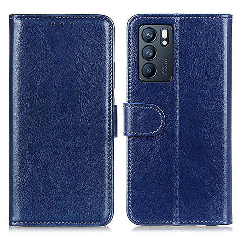 Coque Portefeuille Livre Cuir Etui Clapet M07L pour Oppo Reno6 5G Bleu