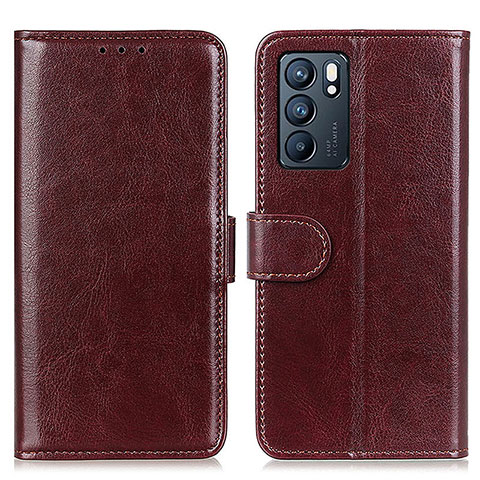 Coque Portefeuille Livre Cuir Etui Clapet M07L pour Oppo Reno6 5G Marron