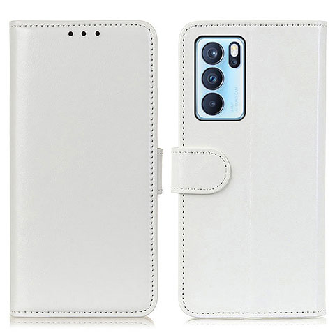 Coque Portefeuille Livre Cuir Etui Clapet M07L pour Oppo Reno6 Pro 5G India Blanc