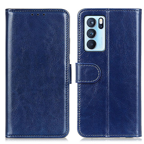 Coque Portefeuille Livre Cuir Etui Clapet M07L pour Oppo Reno6 Pro 5G India Bleu