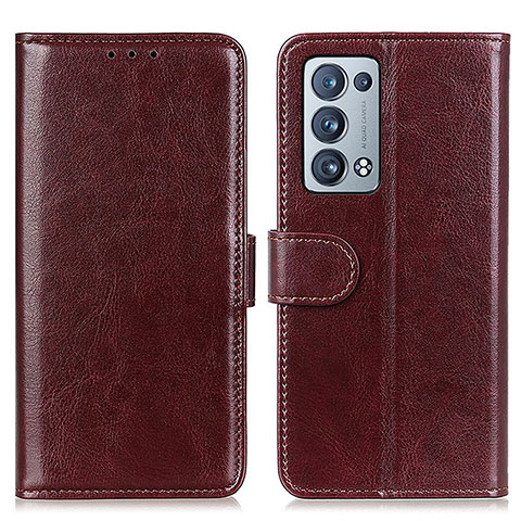 Coque Portefeuille Livre Cuir Etui Clapet M07L pour Oppo Reno6 Pro 5G Marron