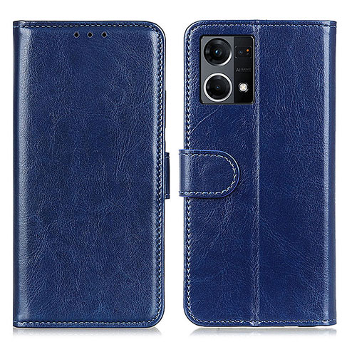 Coque Portefeuille Livre Cuir Etui Clapet M07L pour Oppo Reno7 4G Bleu