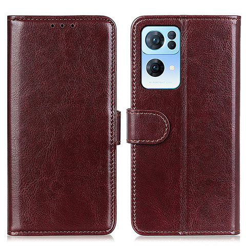 Coque Portefeuille Livre Cuir Etui Clapet M07L pour Oppo Reno7 Pro 5G Marron