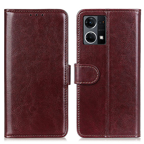 Coque Portefeuille Livre Cuir Etui Clapet M07L pour Oppo Reno8 4G Marron