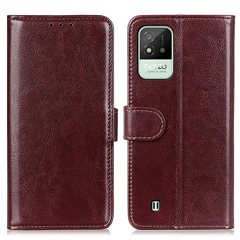 Coque Portefeuille Livre Cuir Etui Clapet M07L pour Realme C20A Marron