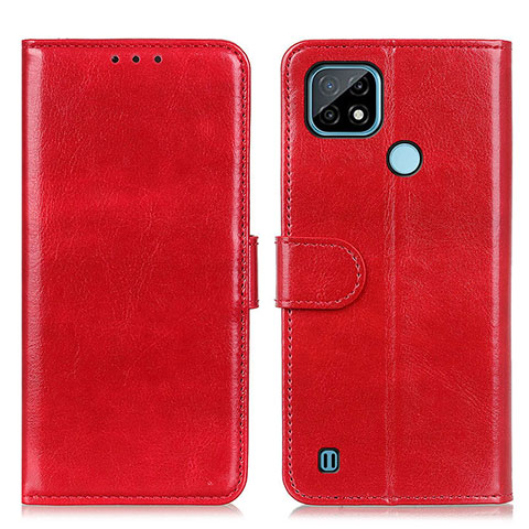 Coque Portefeuille Livre Cuir Etui Clapet M07L pour Realme C21 Rouge